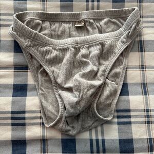 Men’s Vintage Heather Gray Cotton Bikini Briefs